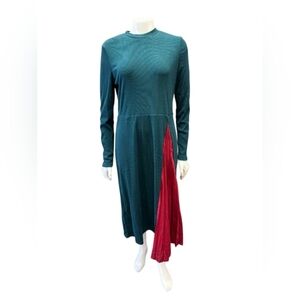 Pretty Garden NWT Green Ribbed Dress Long Sleeve Size XL